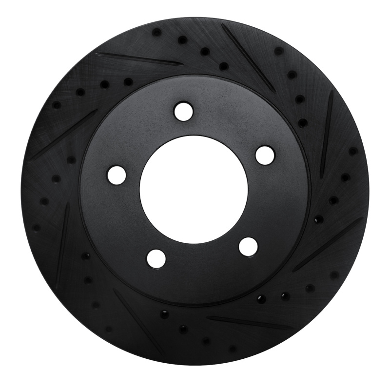 Ford Expedition Brake Rotor (1) - Front Right - R1 Concepts - Drilled & Slotted - Black - `97-`02